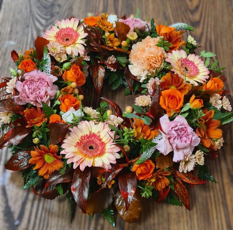 Funeral wreath gerberas